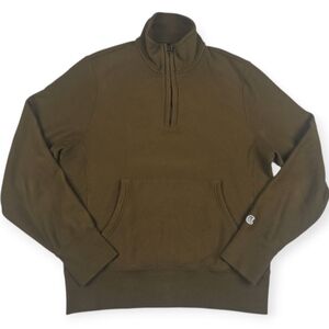 Todd Snyder x Champion 1/4 Zip Mock Neck Midweight Casual Stretch Mens M OD GRN